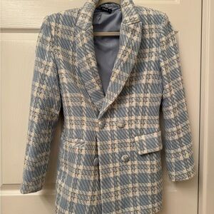 Blue and white Plaid Blazer size xs